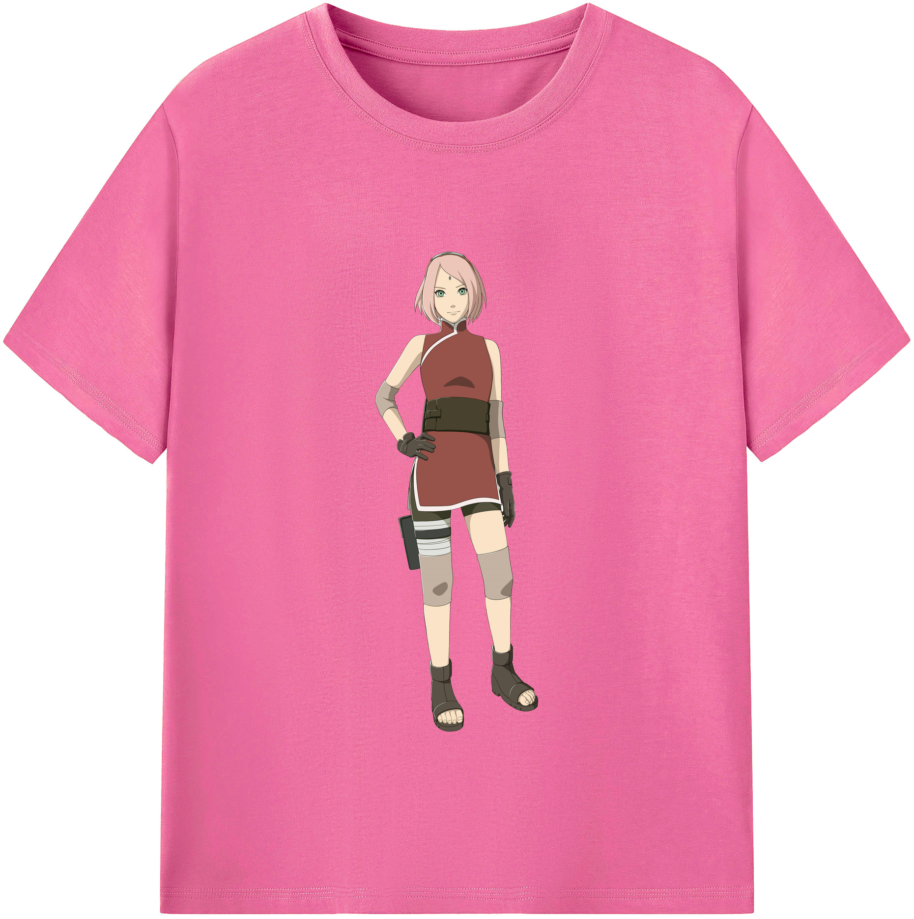 （画像用） NARUTO -ナルト- 春野サクラ Haruno Sakura レディースカジュアルプリントTシャツ（綿100％）